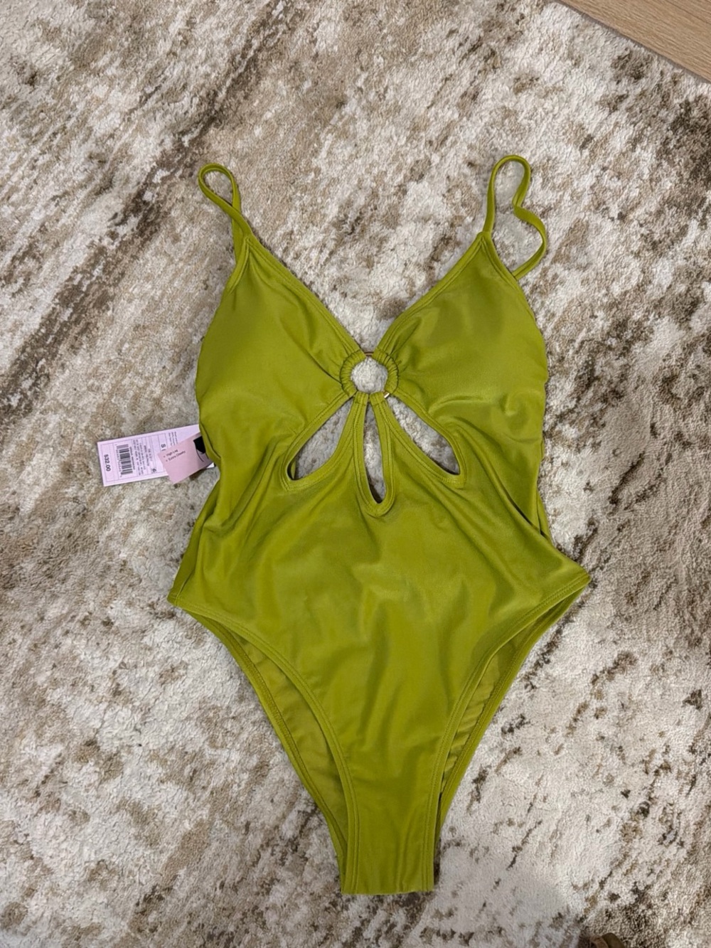 wild fable Olive Green One-Piece Swimsuit with Front Ring Detail